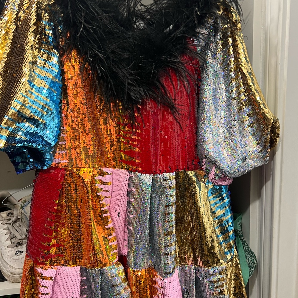 QUEEN OF SPARKLES Multicolor Sequin Mini Dress